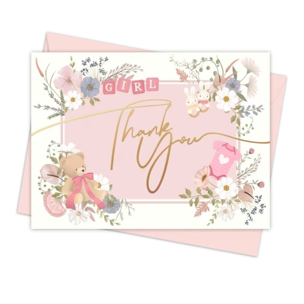 Honeyplum Thank You Baby Shower Girl Cards 48 Count